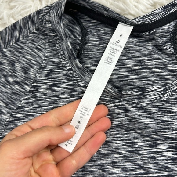 Lululemon Runderful Long Sleeve Spaced Out Space Dye Black White - Picture 2 of 7